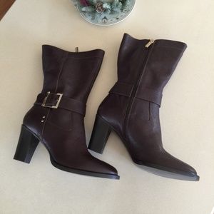 NEW Marina Rinaldi Brown Leather Boots, Size 10
